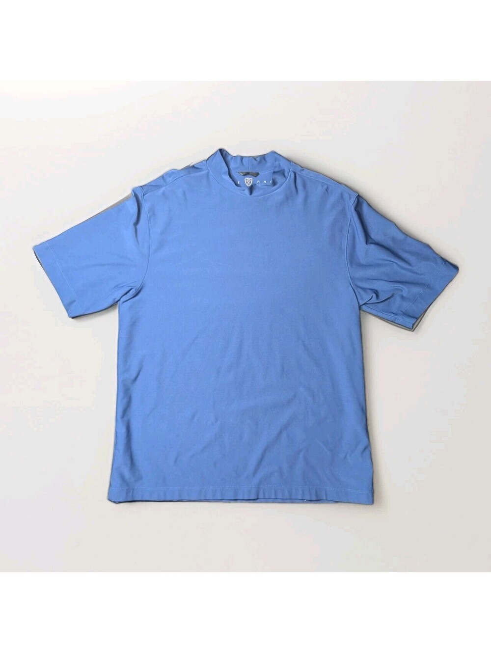 Vintage Nike DriFit UV Mock Neck Golf Shirt Mens Large Y2K Swoosh Blue